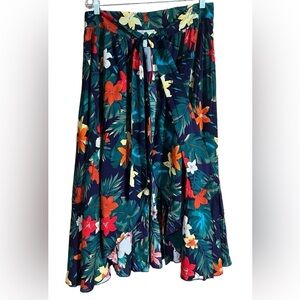 VTG Tropical Open Front Wrap Skirt, Beach Wrap Cover-Up - New Old Stock